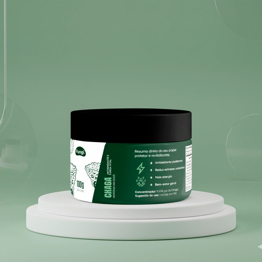 Chaga em Pó – Antioxidante e Força Vital