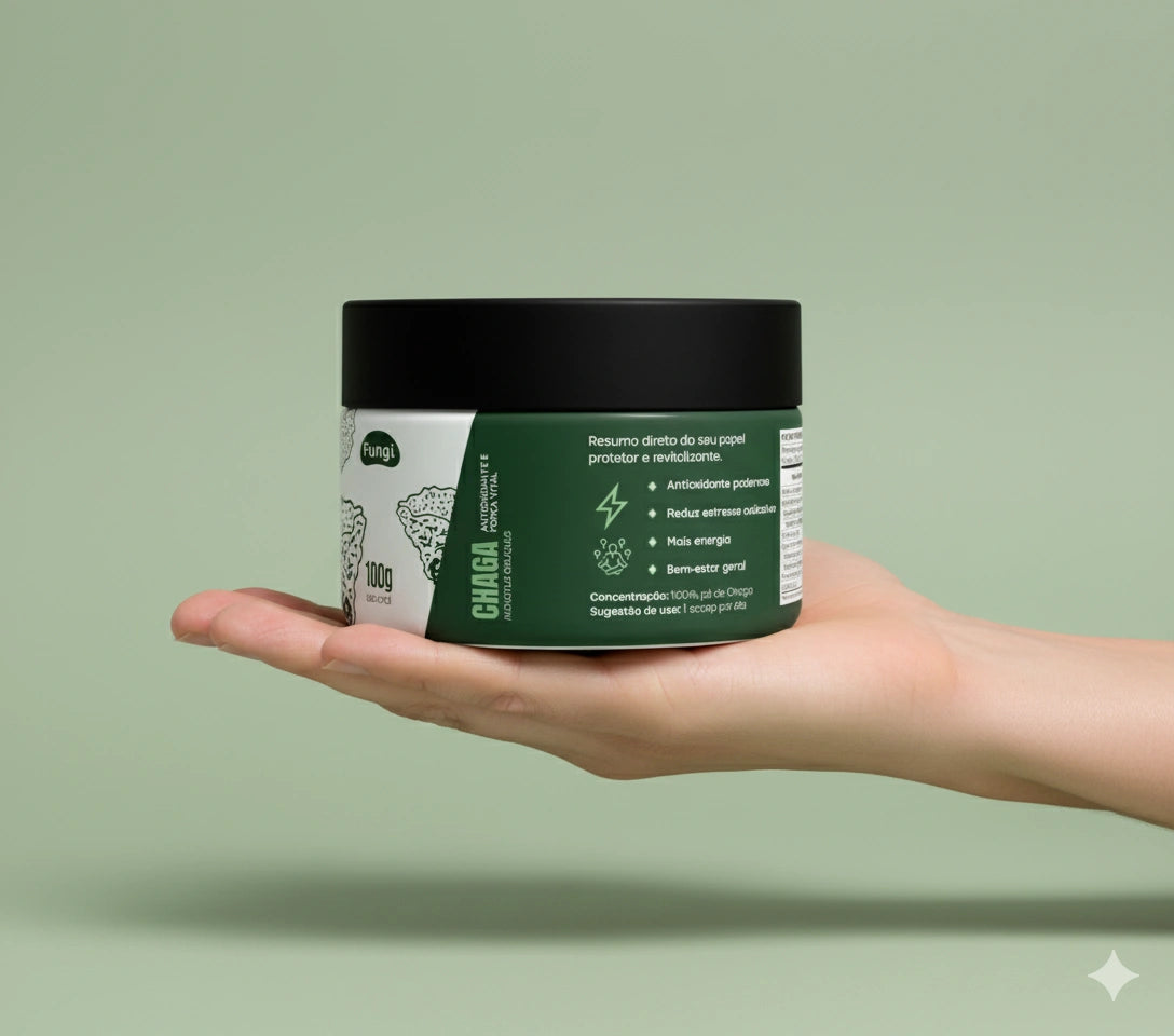 Chaga em Pó – Antioxidante e Força Vital